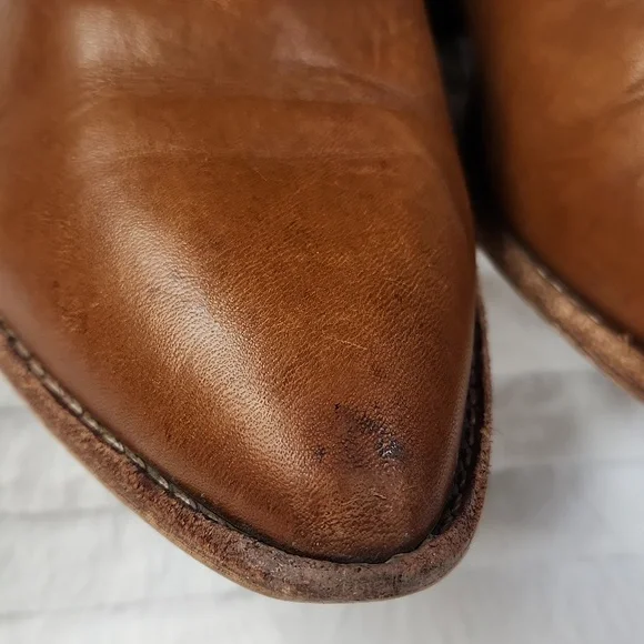 Madewell Charley Size 8.5 M Chestnut Brown Leather Booties Zip Cowboy Western - Picture 5 of 14